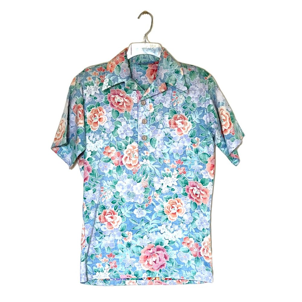 Ocean Pacific Vintage Floral Reverse Print Hawaiian Shirt S